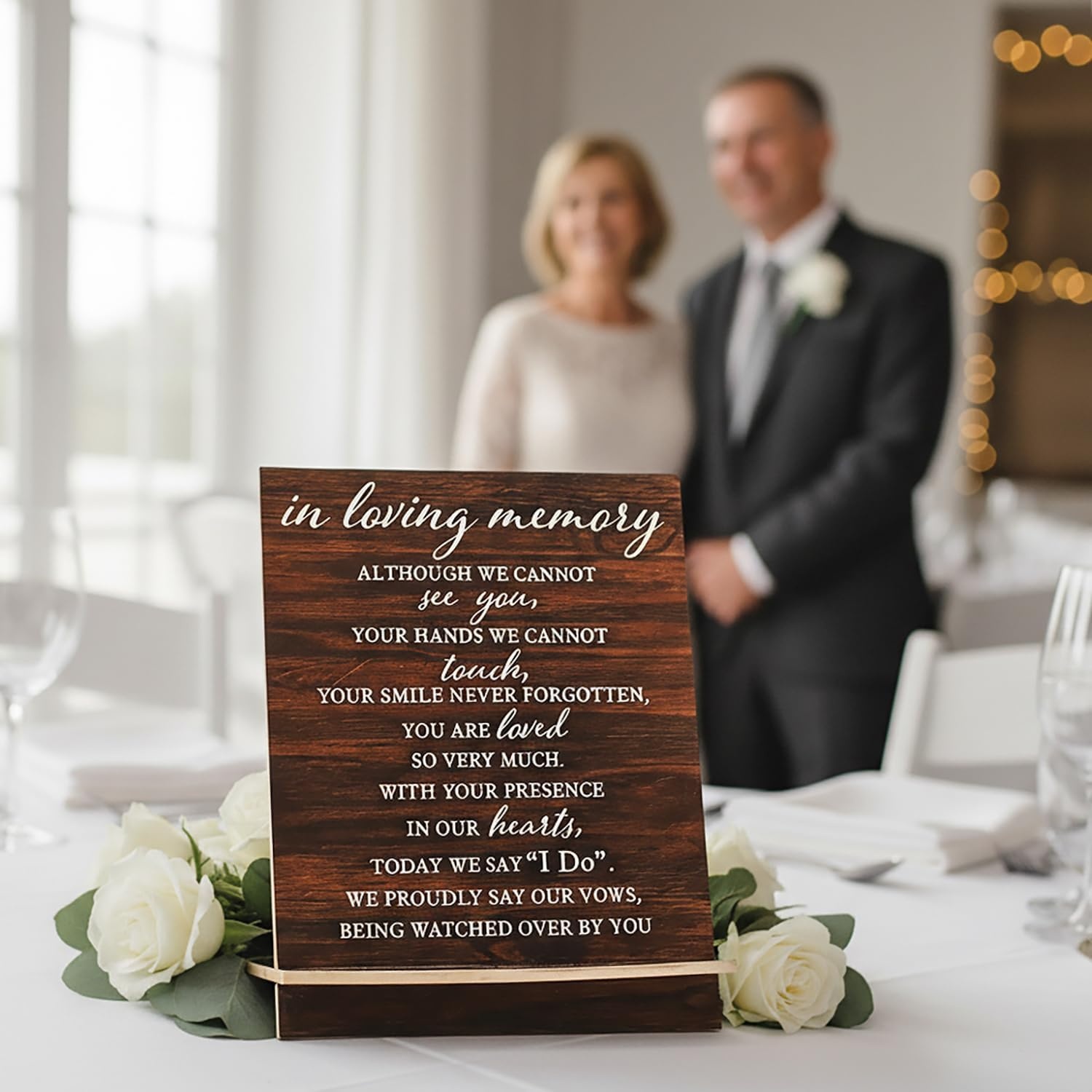 image:imageFun Express 9 x 11 In Loving Memory Wedding Poem Brown Wood Sign