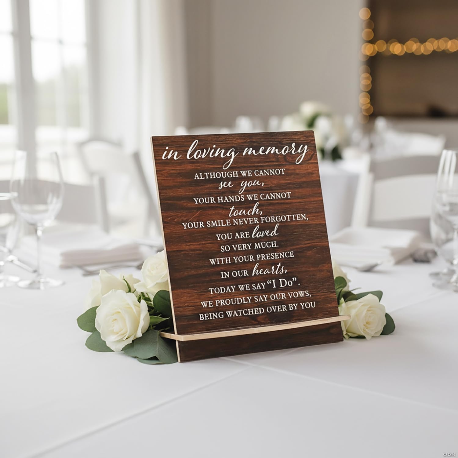 image:imageFun Express 9 x 11 In Loving Memory Wedding Poem Brown Wood Sign
