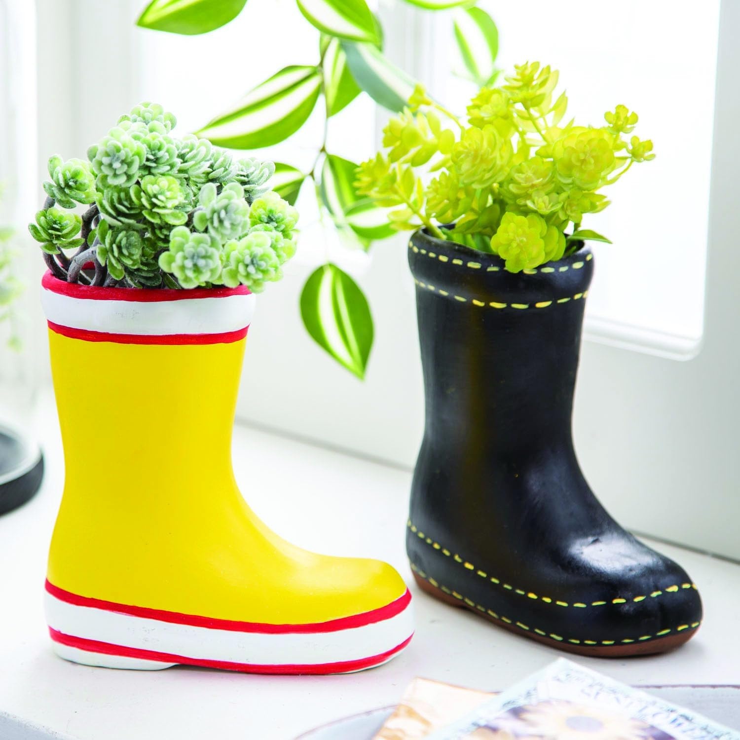 image:imageFun Express Ceramics to Paint DIY Ceramic Boot Vase Planter Kit Set of 12 ReadytoPaint Pottery for Kids Arts amp Crafts Great for Mothers Day 4th of July Spring and Summer Craft