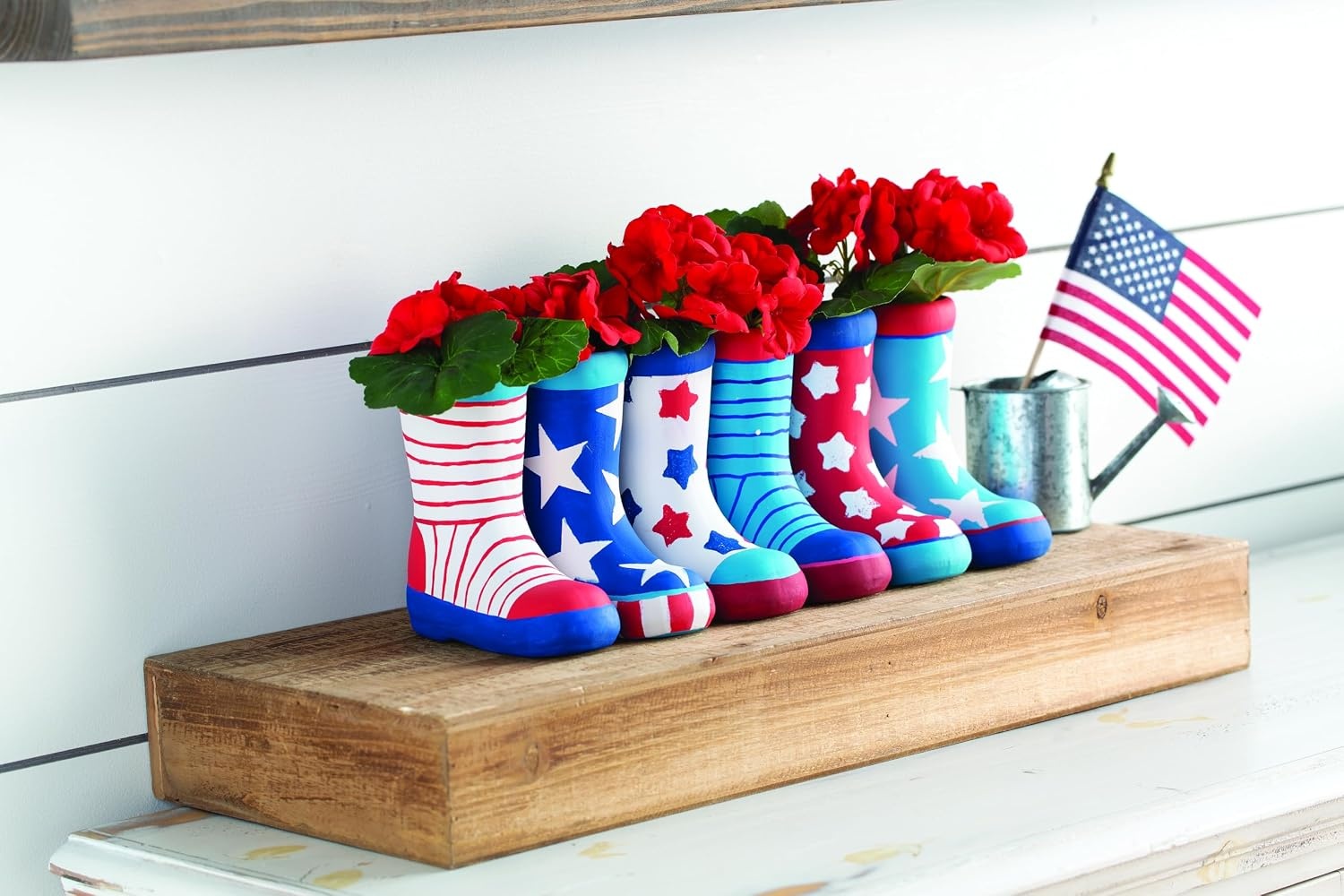 image:imageFun Express Ceramics to Paint DIY Ceramic Boot Vase Planter Kit Set of 12 ReadytoPaint Pottery for Kids Arts amp Crafts Great for Mothers Day 4th of July Spring and Summer Craft