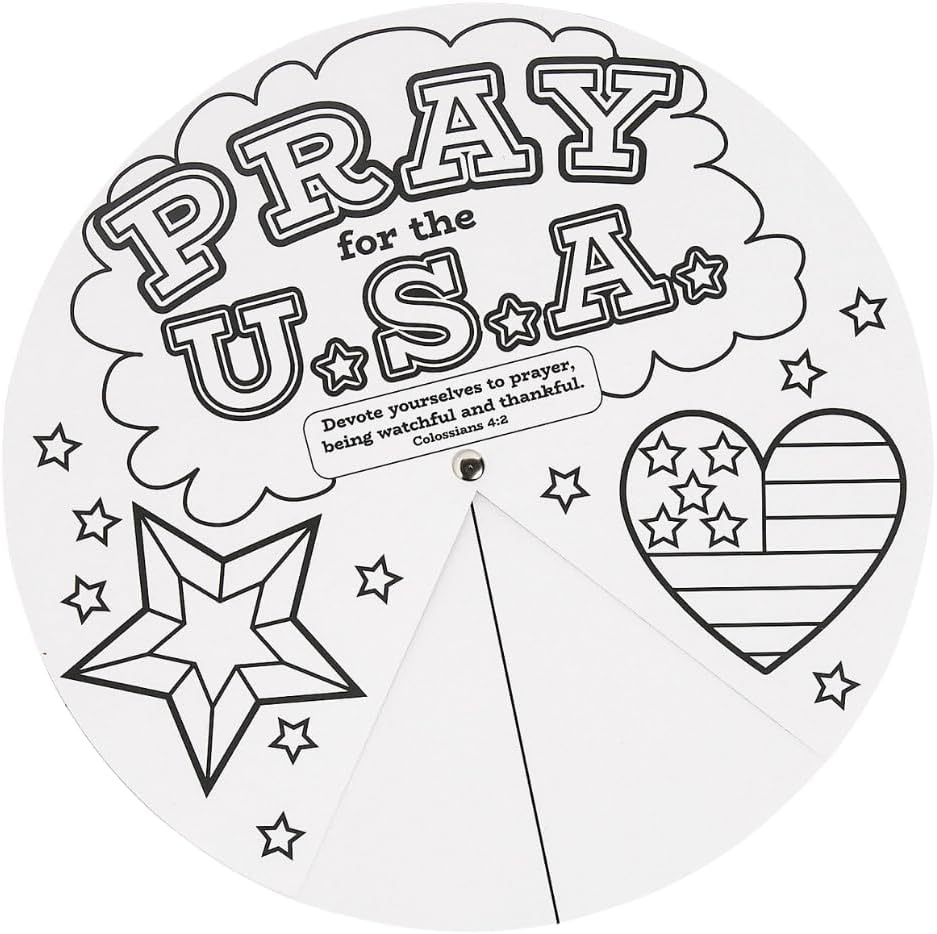 image:imageFun Express Color Your Own Pray for the USA Prayer Wheels 12 Pc