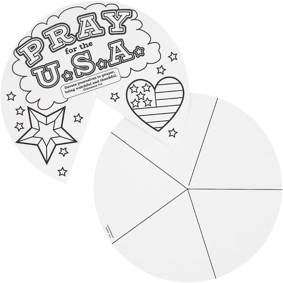 image:imageFun Express Color Your Own Pray for the USA Prayer Wheels 12 Pc
