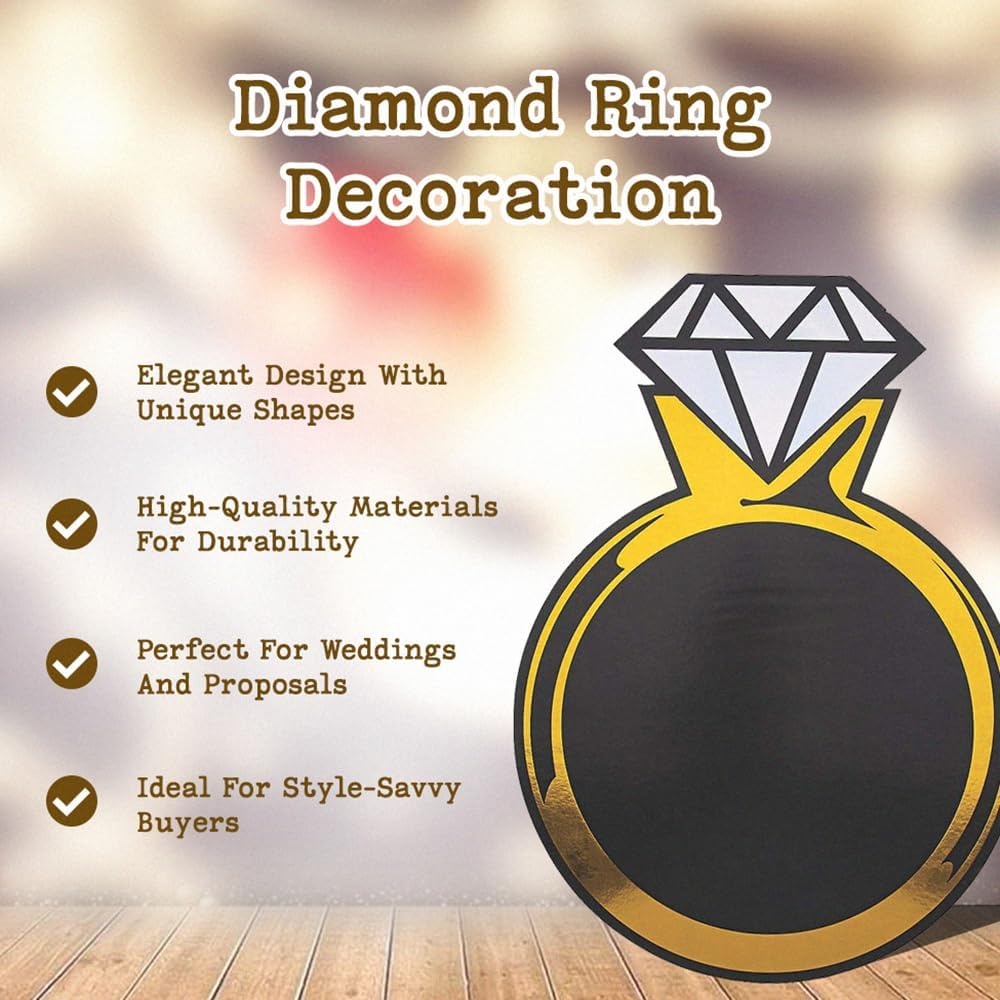 image:imageFun Express Diamond Ring Cardboard Decoration Sparkling Party Decor for Engagement Parties Bridal Showers Weddings Anniversaries and Special Celebrations Glamorous Event Accent 1 Piece