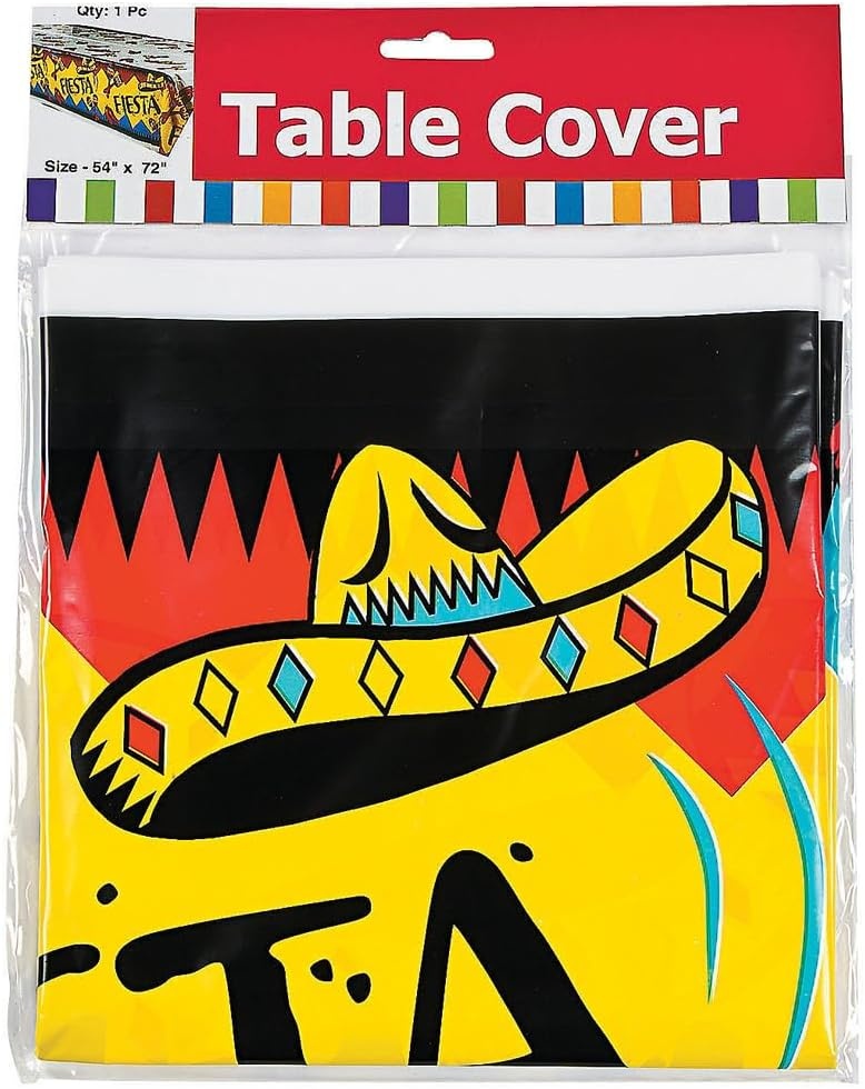 image:imageFun Express Fiesta Plastic Tablecloth Party Supplies Disposable Table Decor