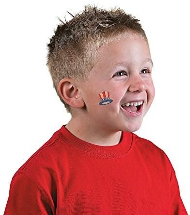 image:imageFun Express Fourth of July Patriotic Glow In The Dark Tattoos 72 Pieces72