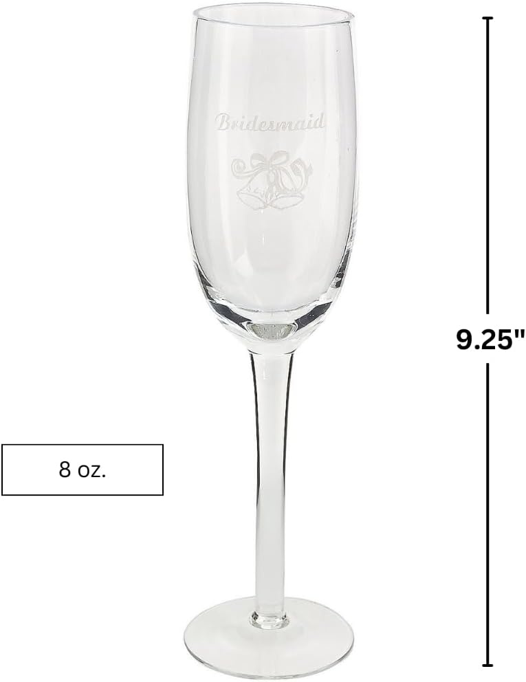image:imageFun Express Glass Bridesmaid Champagne Flute 8 oz