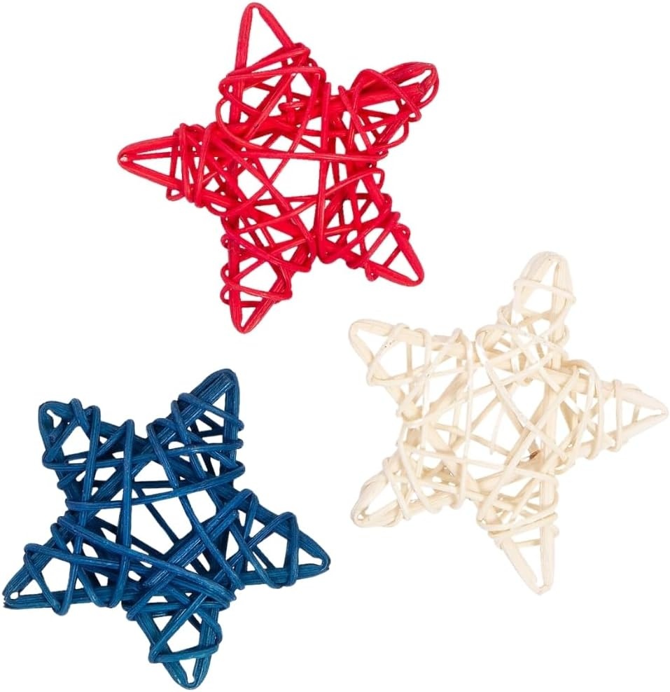 image:imageFun Express Patriotic Mini Rattan Stars 12 Pieces