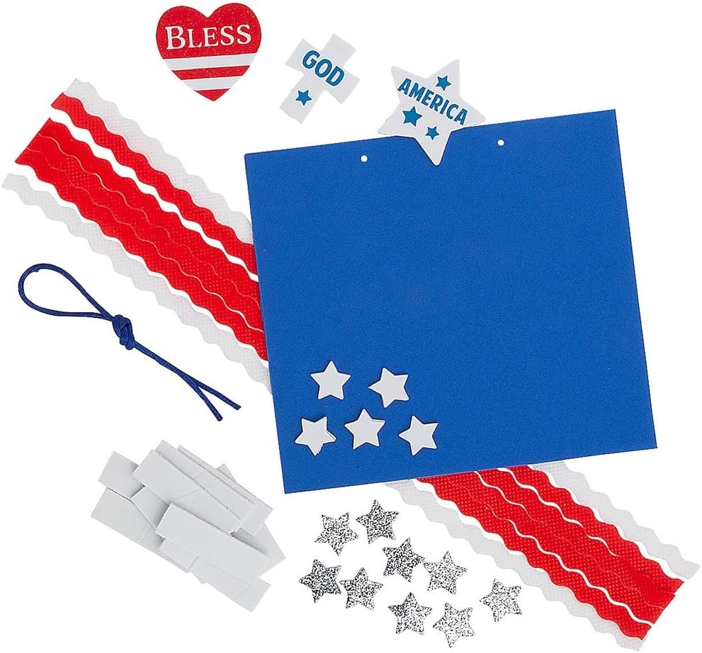 image:imageGod Bless America Patriotic Windsock Craft Kit Makes 12