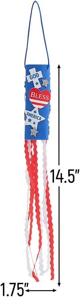image:imageGod Bless America Patriotic Windsock Craft Kit Makes 12