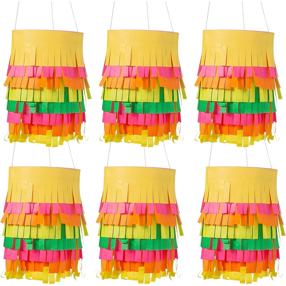 image:imageFun Express 15 12 Fiesta Fringe Hanging Paper Lanterns Multicolor Pack of 6 Unique amp EyeCatching Perfect for Parties amp Celebrations