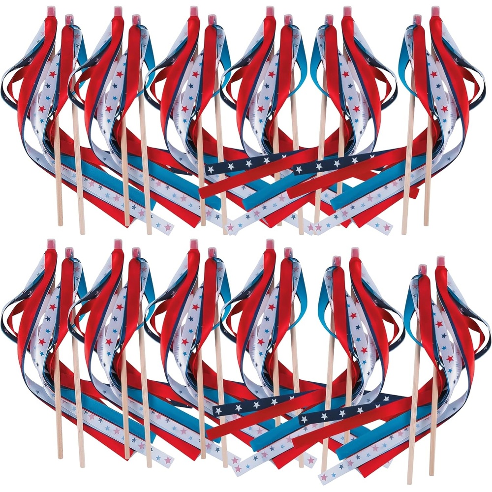 image:imageFun Express Fourth of July Parade Wands for Fourth of July Apparel Accessories Costume Accessories Bulk Accessories Fourth of July 24 Pieces