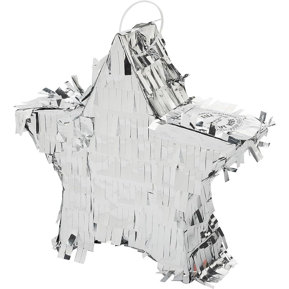 image:imageFun Express 1 34 x 7 Mini Goldtone Foil Star Piata Decorations  3 PiecesSilver