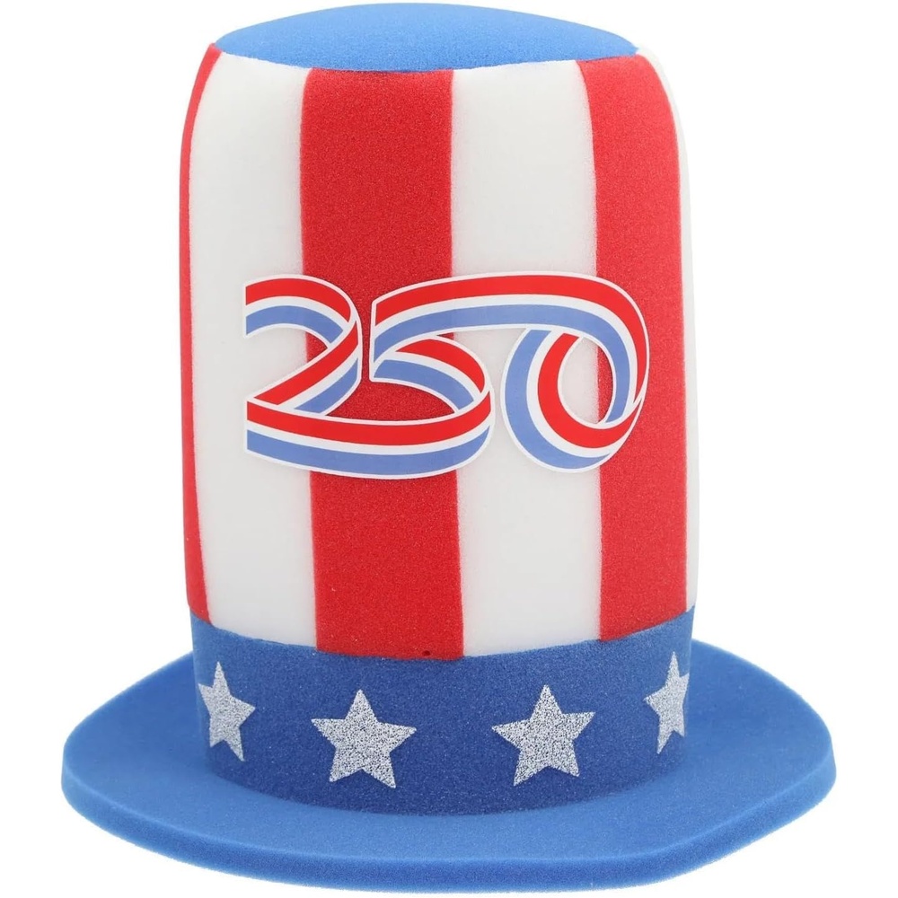 image:imageFun Express 12 Top Hat USA Hat American Flag Hat Uncle Sam Hat 4th of July Fourth of July Red White and Blue America Hat Premium Giant Top Hat for Kids Adults