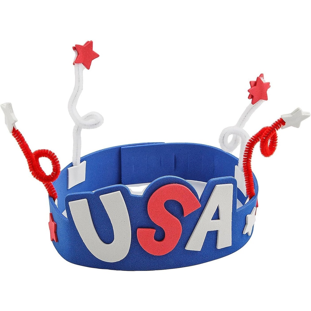image:imageFun Express 22 12 x 3 14 Patriotic USA Red White amp Blue Headband Craft Kits Makes 12