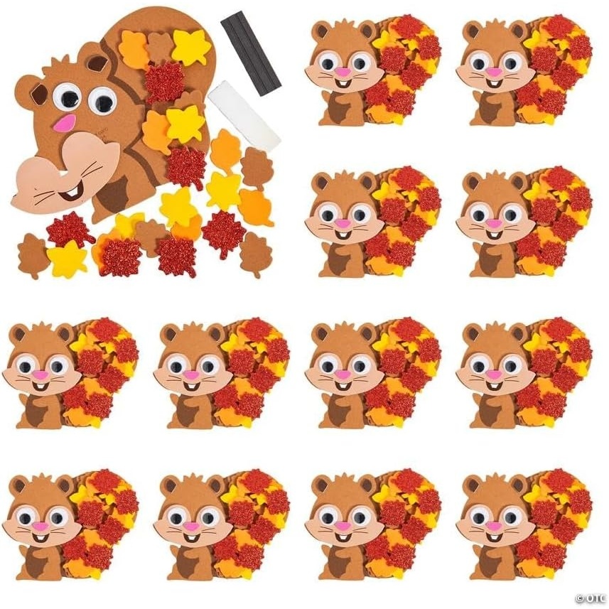 image:imageFun Express 4 12 x 3 12 Fall Leafy Squirrel Magnet Craft Kit Makes 12