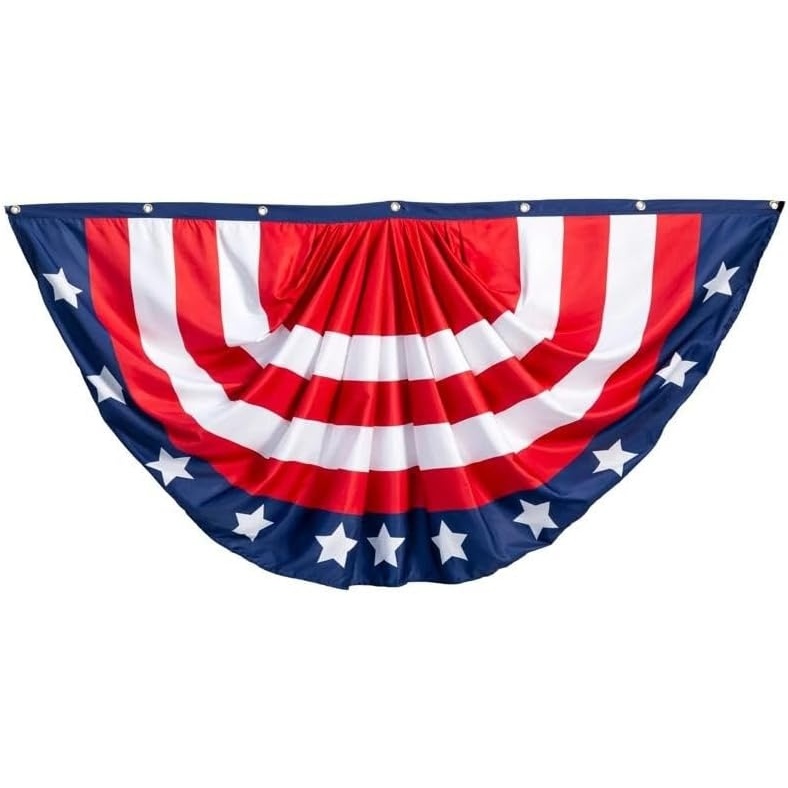 image:imageFun Express 4th of July decorations outdoor 6ft x 3ft jumbo patriotic bunting american flag banner for memorial day decorations red white and blue decorations for porch fence amp railings