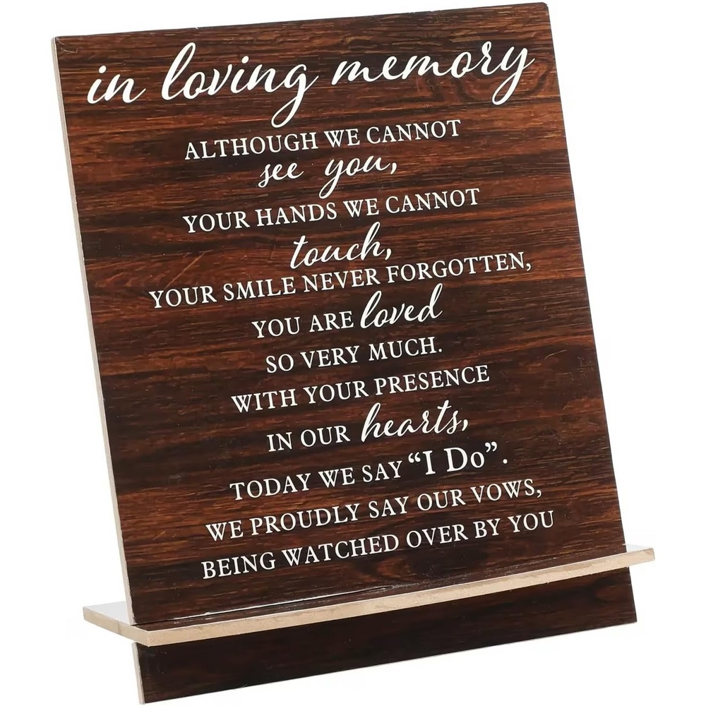 image:imageFun Express 9 x 11 In Loving Memory Wedding Poem Brown Wood Sign