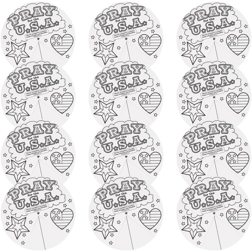 image:imageFun Express Color Your Own Pray for the USA Prayer Wheels 12 Pc