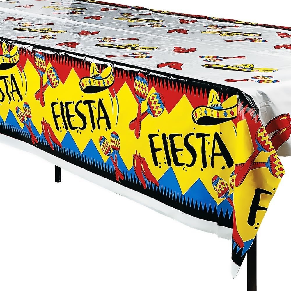 image:imageFun Express Fiesta Plastic Tablecloth Party Supplies Disposable Table Decor
