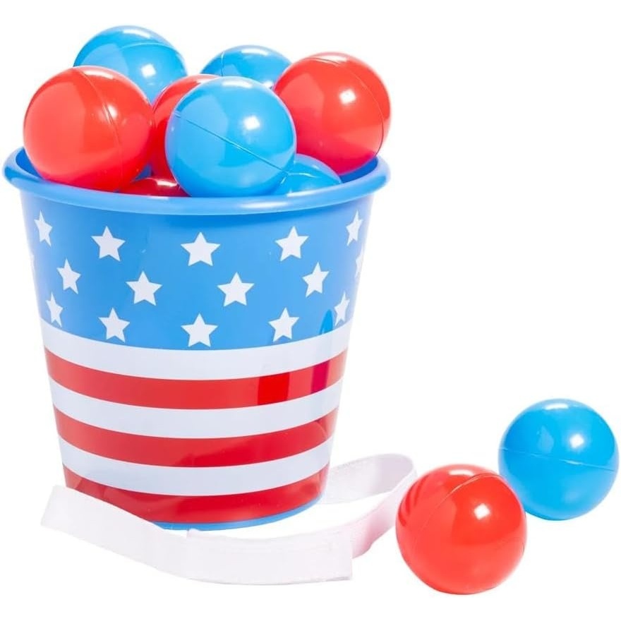 image:imageFun Express Patriotic Bucket Toss Game 14 Pc
