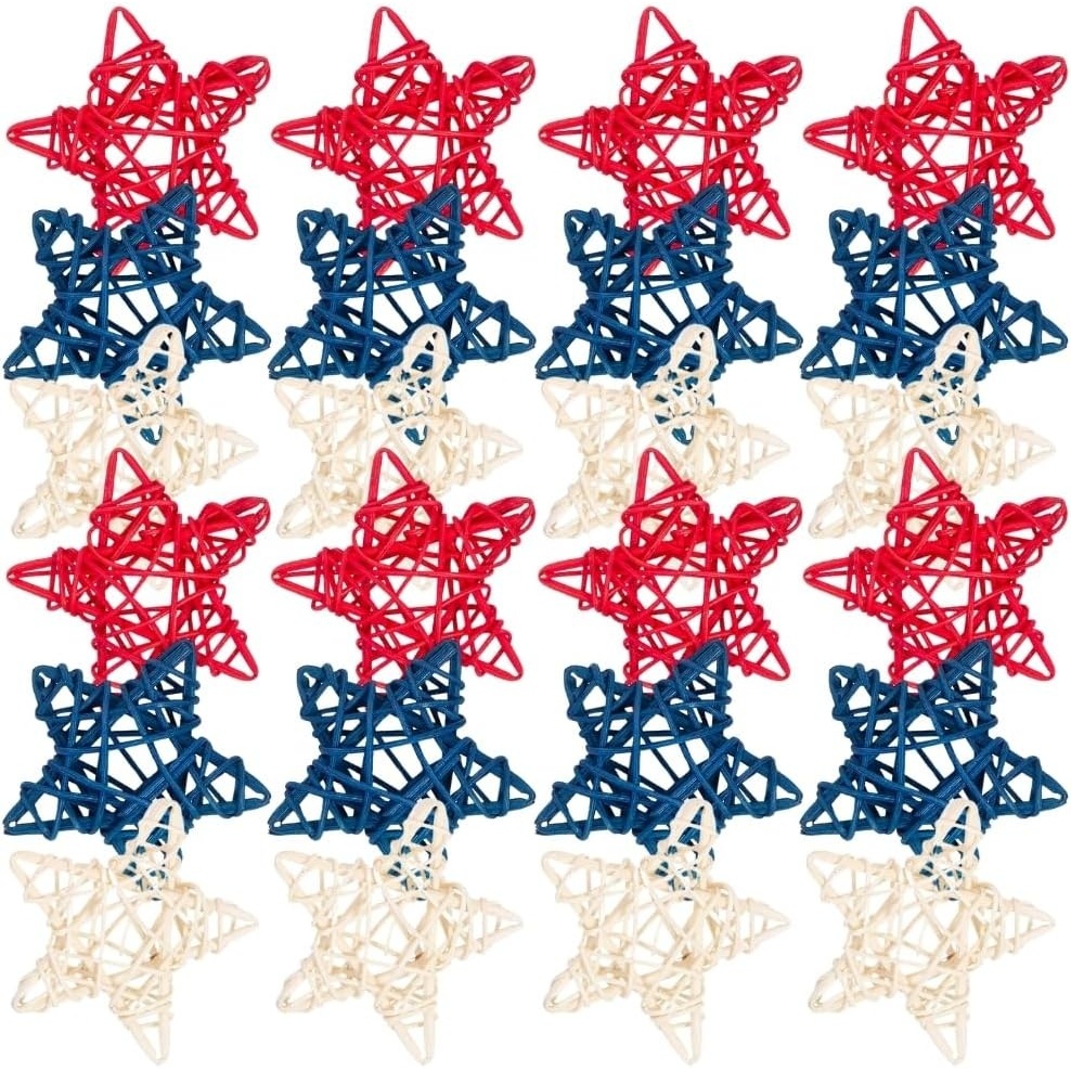 image:imageFun Express Patriotic Mini Rattan Stars 12 Pieces