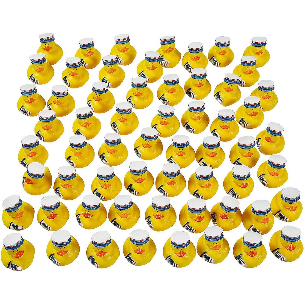 image:imageFun Express Patriotic Rubber Ducks Bulk 120 Pc Mini Duckies for Jeeps Cruise Ship Hiding amp Parade Throws Red White Blue Tiny Plastic Ducks for 4th of July Memorial Day amp Summer Celebrations