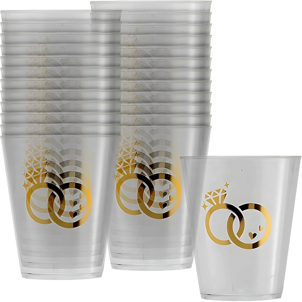 image:imageFun Express Wedding Ring Plastic Shot Glasses 24 Ct