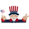 Patriotic Uncle Sam Fence Peeker Decoration