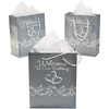 Two Hearts “Welcome To Our Wedding” Gift Bags (12 Pack) (Silver)