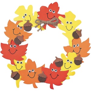 Smile Face Leaves Wreath Craft Kit – Crafts for Kids and Fun Home Activities