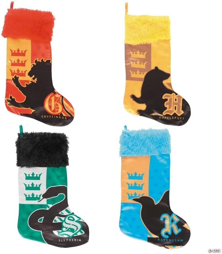image:image12 x 18 Harry Potter Houses of Hogwarts Polyester Satin Christmas Stockings 4 Pieces