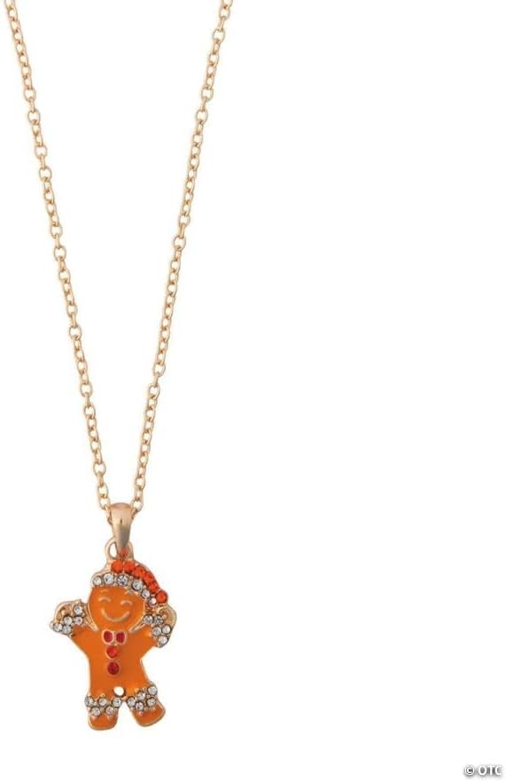 image:image20 circ Gingerbread Man Christmas Metal Necklaces 3 Pc