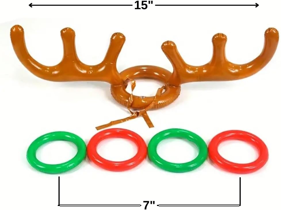 image:imageFun Express Reindeer Antler Inflatable Ring Toss Game for Christmas Toys 5 Pieces