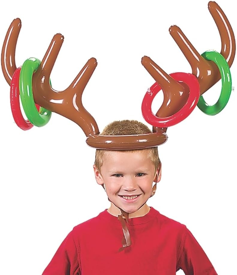 image:imageFun Express Reindeer Antler Inflatable Ring Toss Game for Christmas Toys 5 Pieces