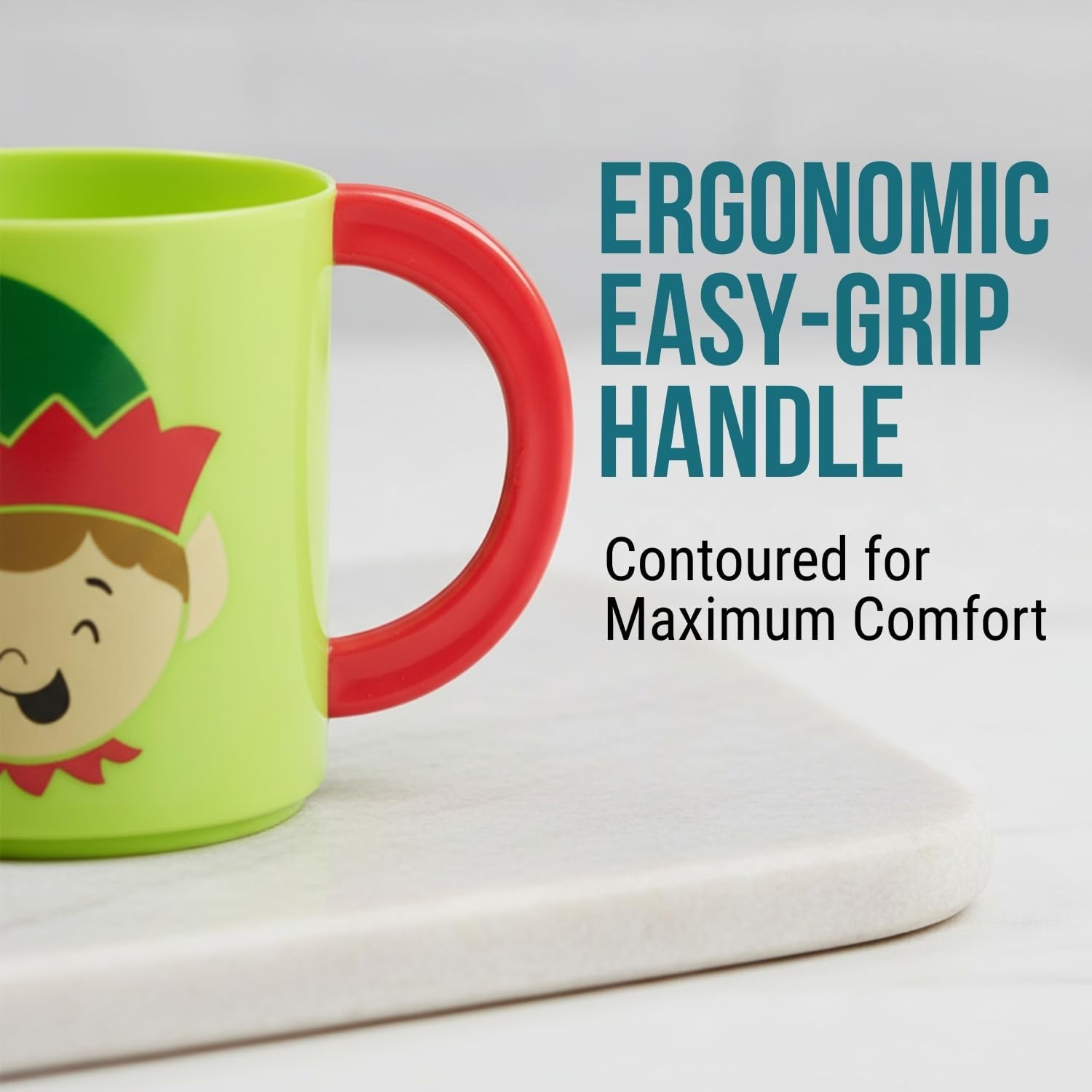 image:imageFun Express 12 Pieces Plastic Elf Mugs With Handles 8 oz BPA Free Plastic Christmas Party Supplies Drinkware MultiColor