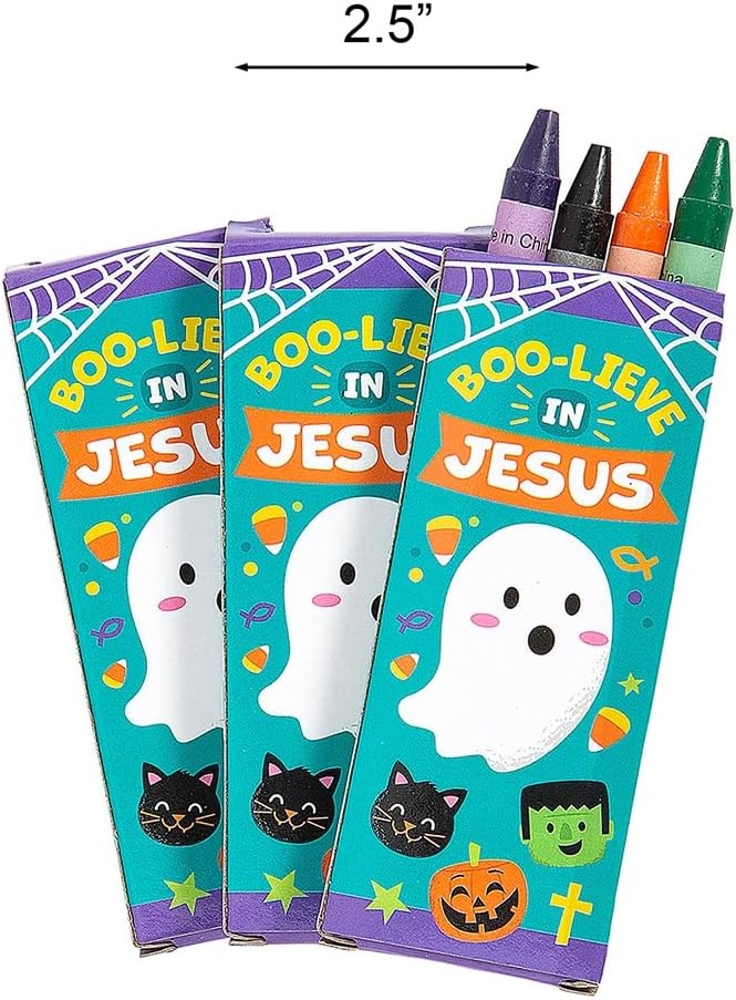 image:imageFun Express 4Color Religious Halloween Crayons 24 Boxes