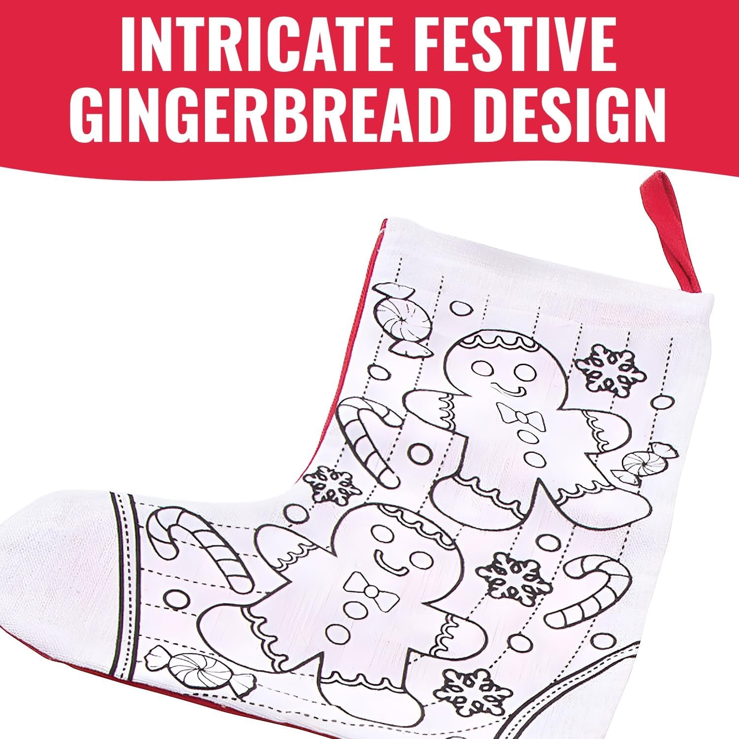 image:imageFun Express Color Your Own Gingerbread Christmas Stockings 12 Pc