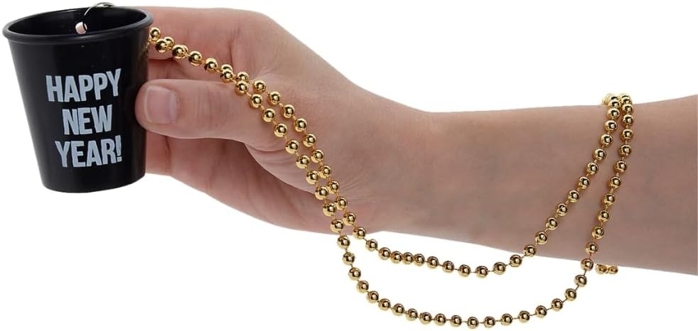 image:imageFun Express Happy New Year Shot Glass Bead Necklaces Jewelry 12 Pieces