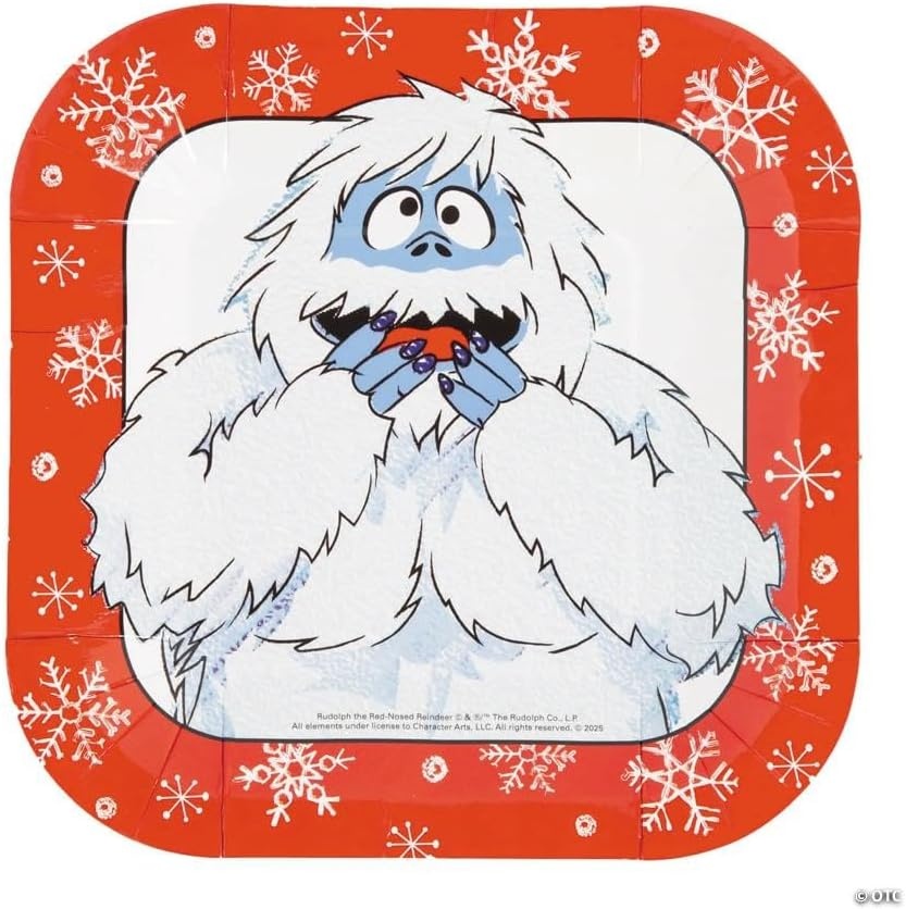 image:imageFun Express Rudolph the RedNosed Reindeer Bumble 7 Square Paper Plates 24 Count