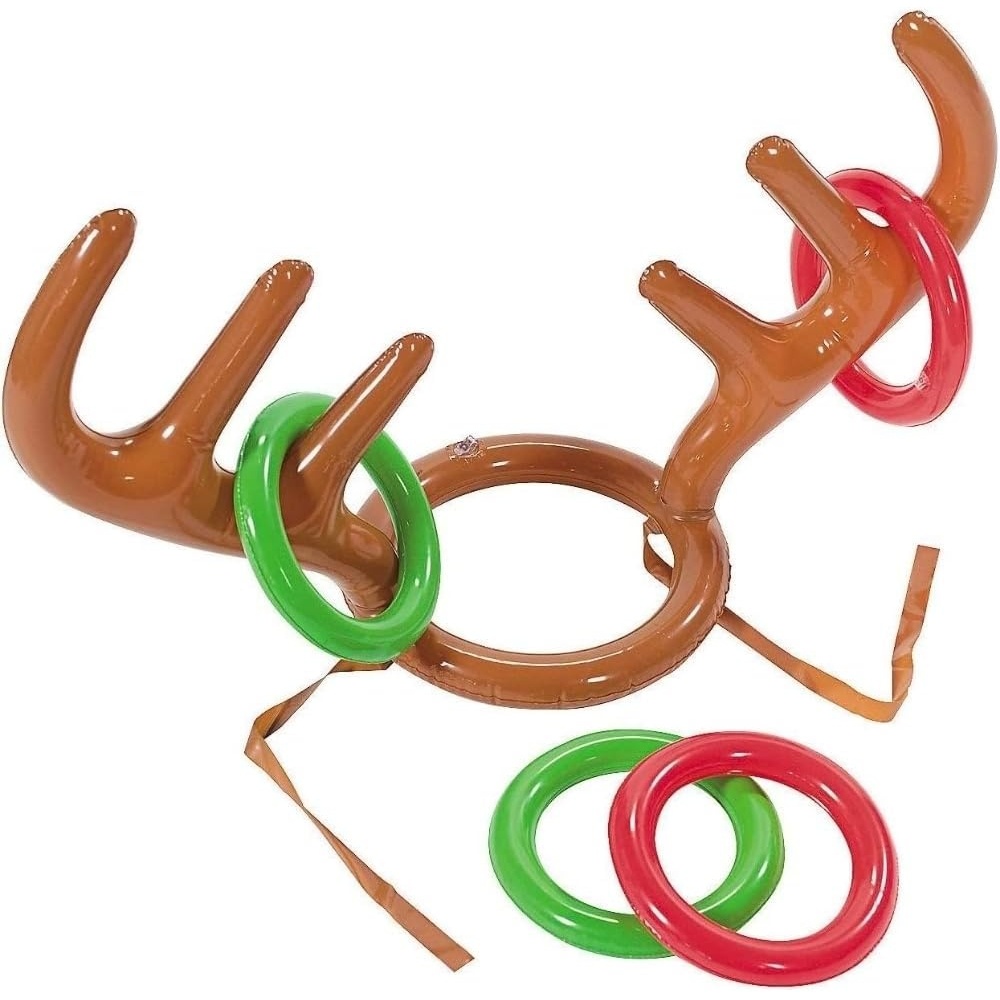 image:imageFun Express Reindeer Antler Inflatable Ring Toss Game for Christmas Toys 5 Pieces