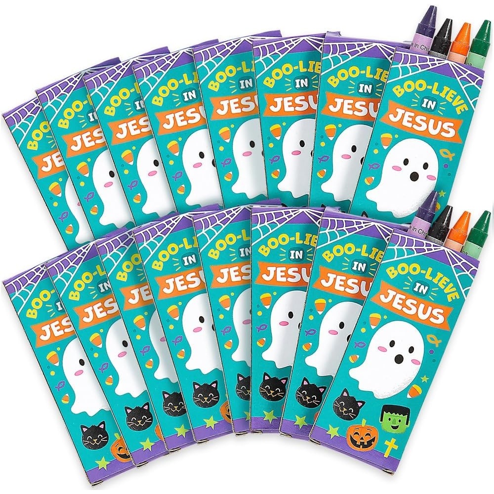 image:imageFun Express 4Color Religious Halloween Crayons 24 Boxes