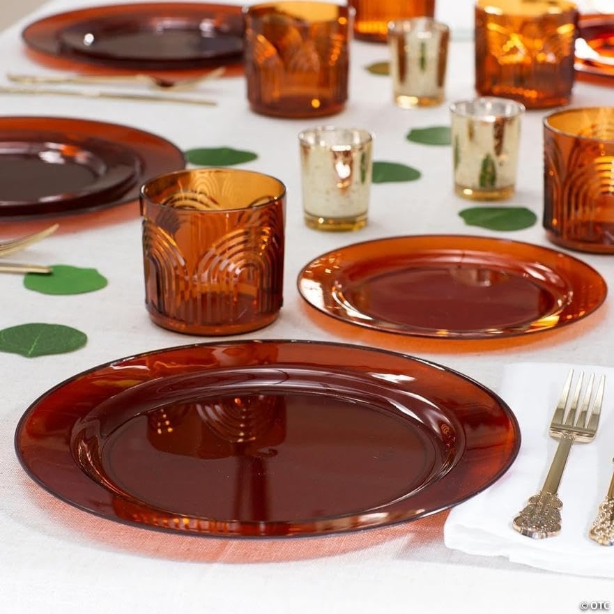 image:imageFun Express 74 Pieces Amber Modern Rainbow Tableware Kit for 24 Guests