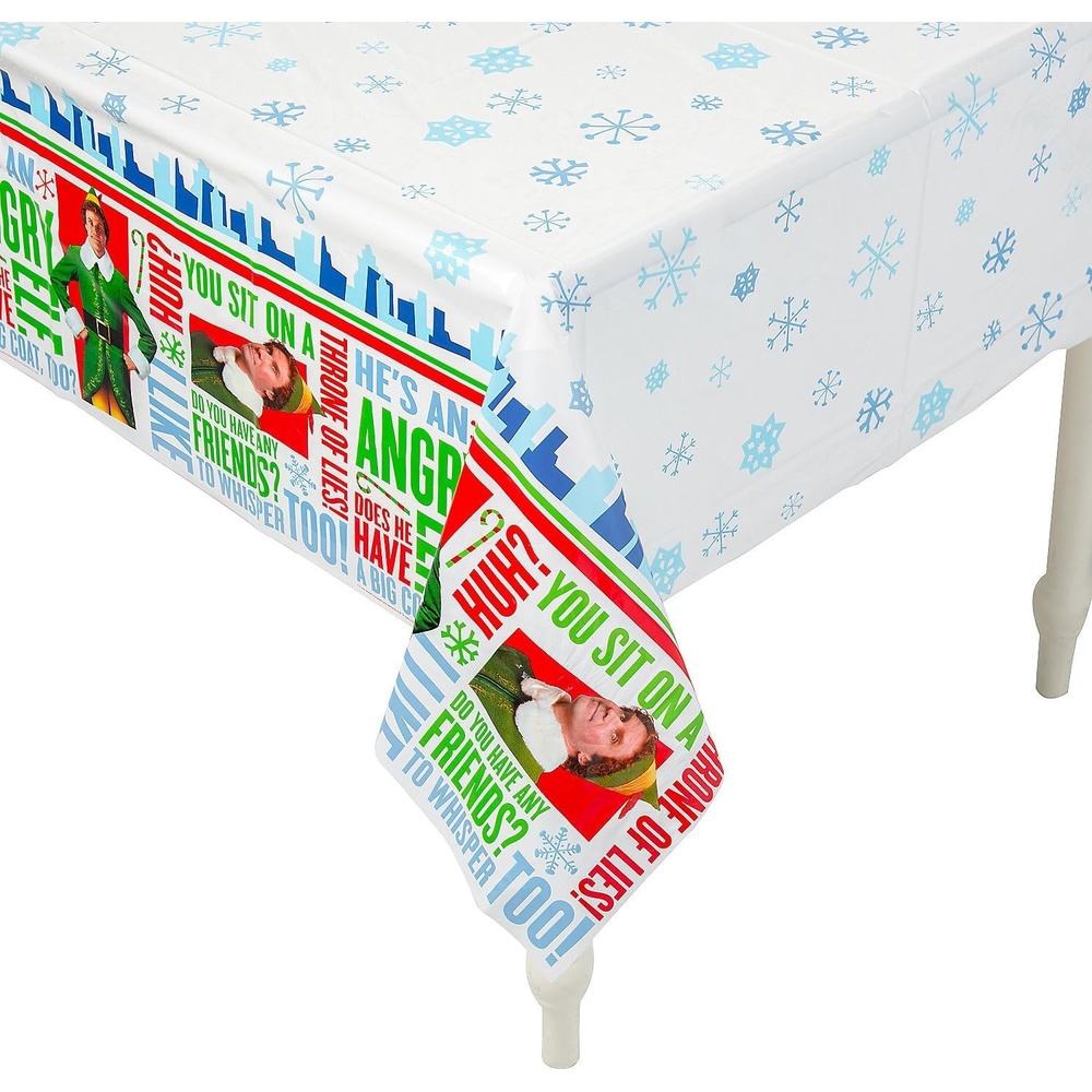 image:imageFun Express 9 Ft Buddy The Elf Rectangle Disposable Plastic Tablecloth