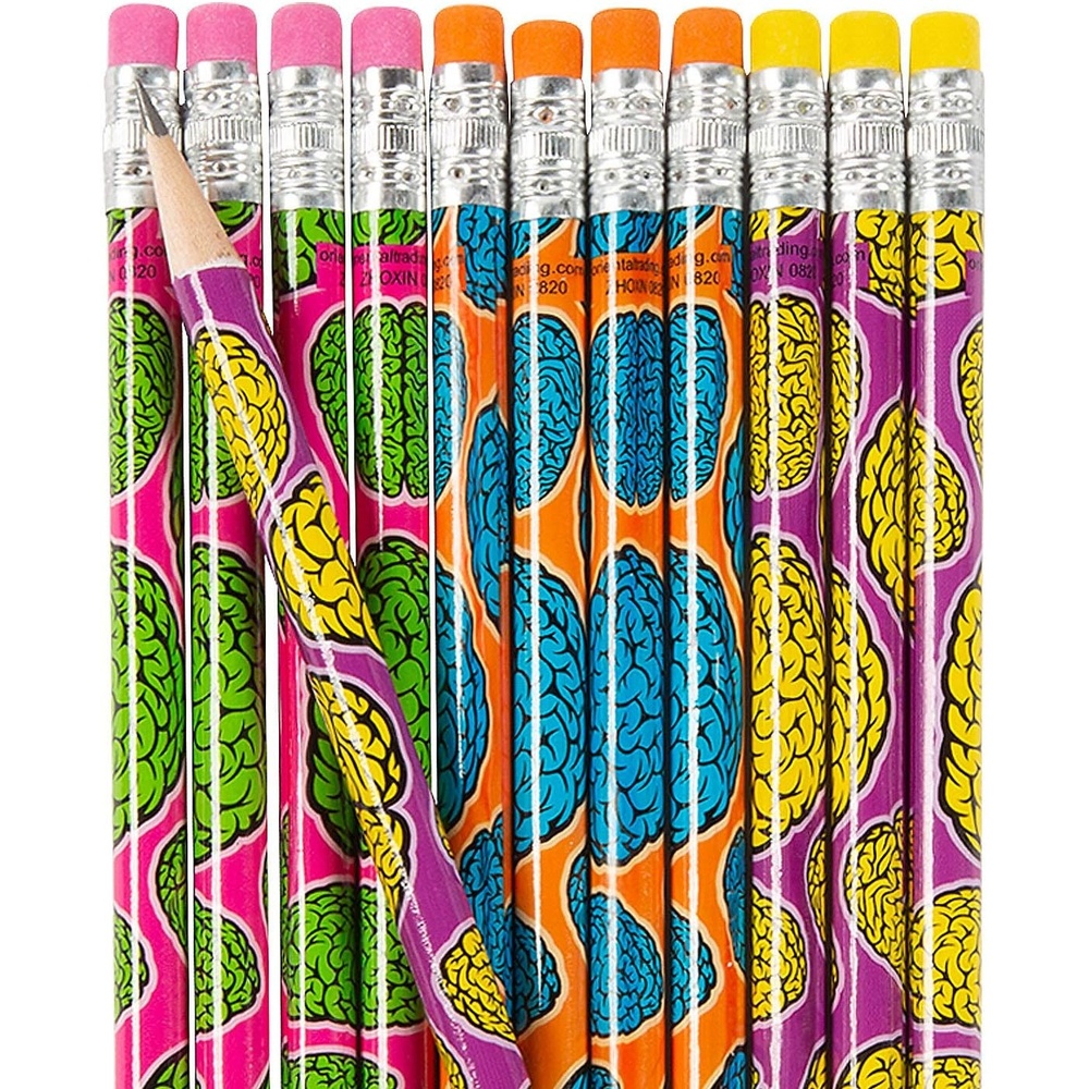 image:imageFun Express Brain Pencils Bulk set of 24 Halloween Party Favors Teacher Handouts and School Supplies