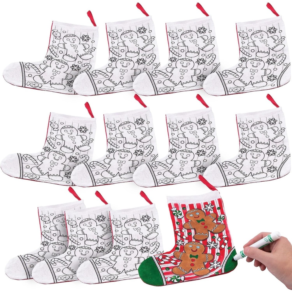 image:imageFun Express Color Your Own Gingerbread Christmas Stockings 12 Pc