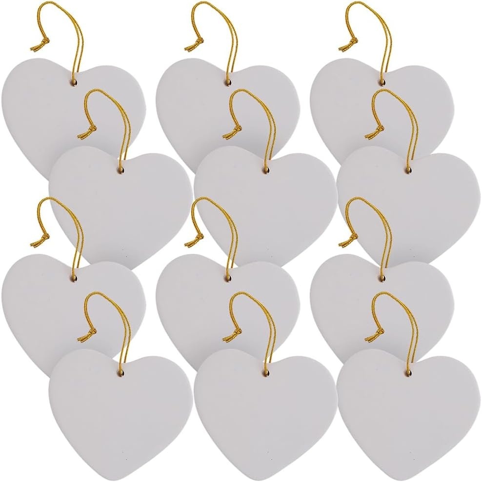 image:imageFun Express DIY Ceramic Heart Ornaments  12 Pieces