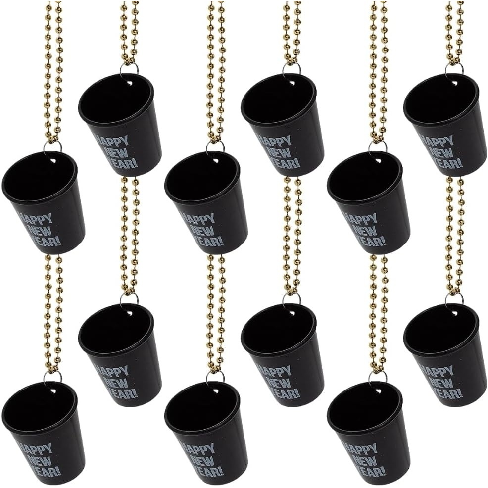 image:imageFun Express Happy New Year Shot Glass Bead Necklaces  Jewelry  12 Pieces