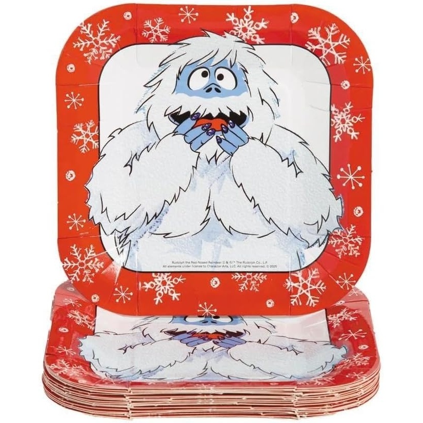 image:imageFun Express Rudolph the RedNosed Reindeer Bumble 7 Square Paper Plates 24 Count