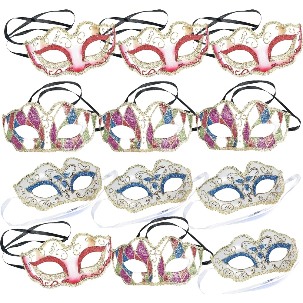 image:imageMASQUERADE MASKS ASSTD COLORS Apparel Accessories 12 Pieces