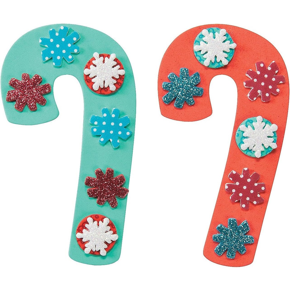 image:imageMagical Assorted Adhesive Foam Candy Cane Magnet Craft Kit 2 x 425 Makes 12 Unique Design Perfect for DIY Holiday Decorations